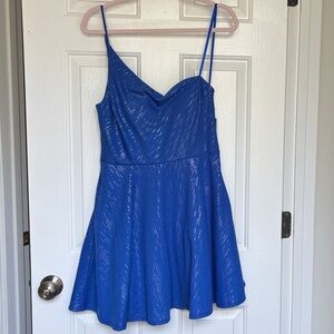 City Studio Vibrant Blue Dress with silver shimmer size 11/12 NWT homecoming